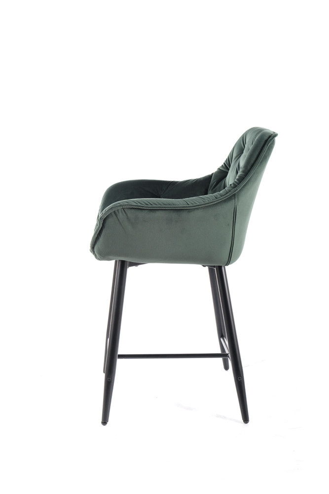 Židle barová černá CHERRY H-2 VELVET - zobrazení 360