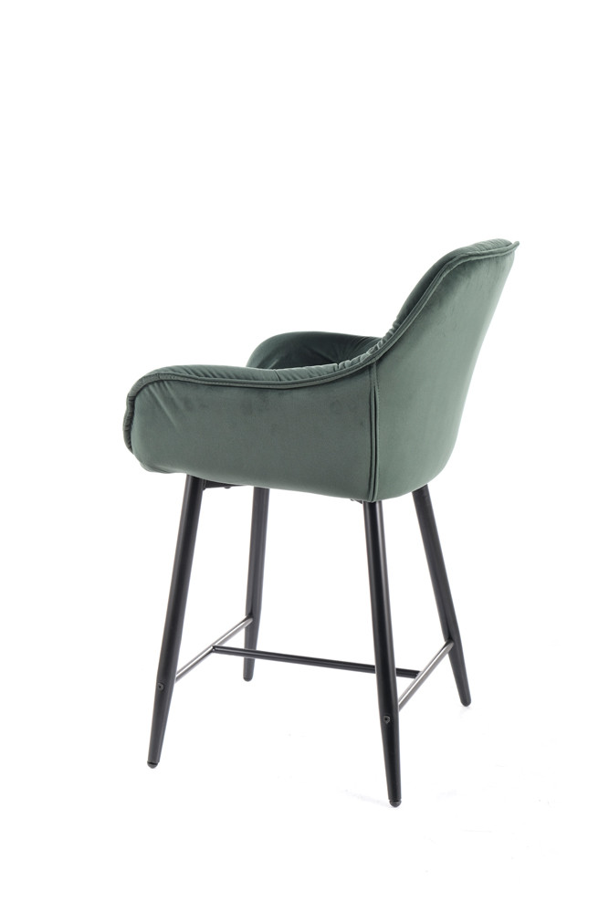 Židle barová černá CHERRY H-2 VELVET - zobrazení 360