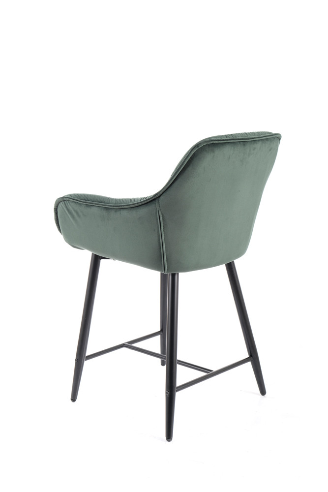 Židle barová černá CHERRY H-2 VELVET - zobrazení 360