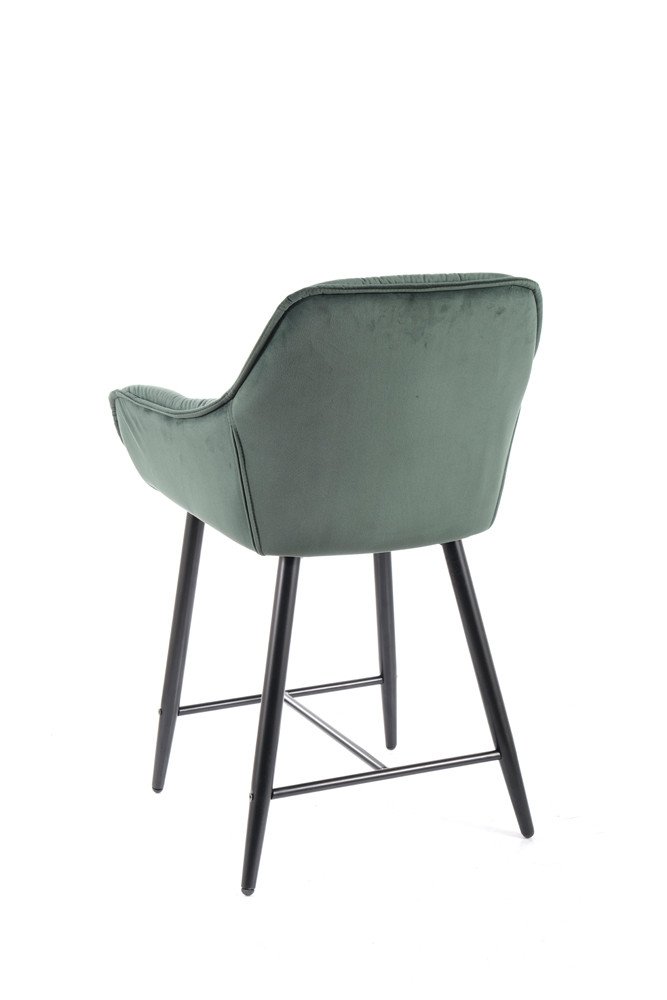 Židle barová černá CHERRY H-2 VELVET - zobrazení 360