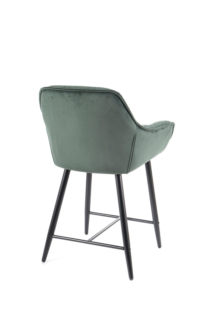Židle barová černá CHERRY H-2 VELVET - zobrazení 360