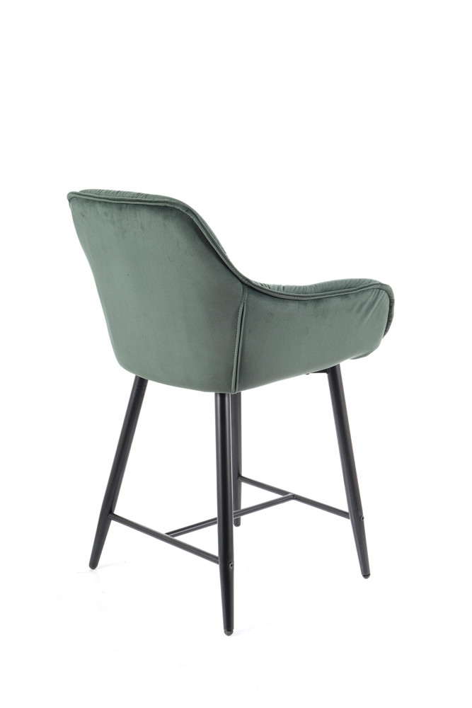 Židle barová černá CHERRY H-2 VELVET - zobrazení 360