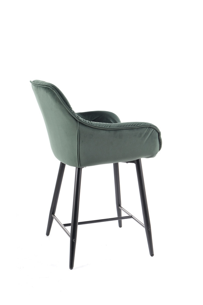 Židle barová černá CHERRY H-2 VELVET - zobrazení 360