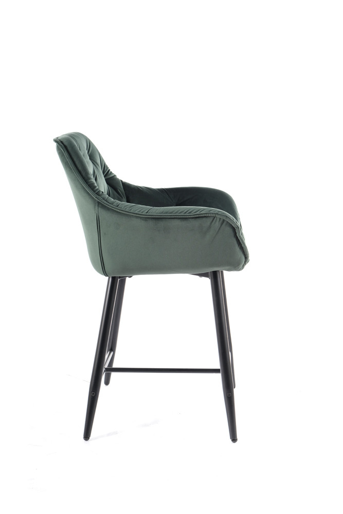 Židle barová černá CHERRY H-2 VELVET - zobrazení 360
