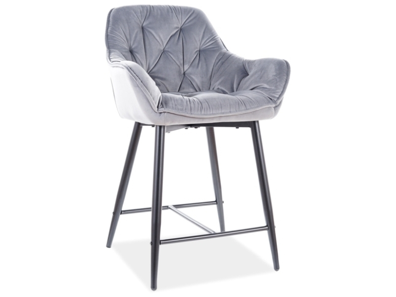 Židle barová Bluvel 14 šedá CHERRY H-2 VELVET