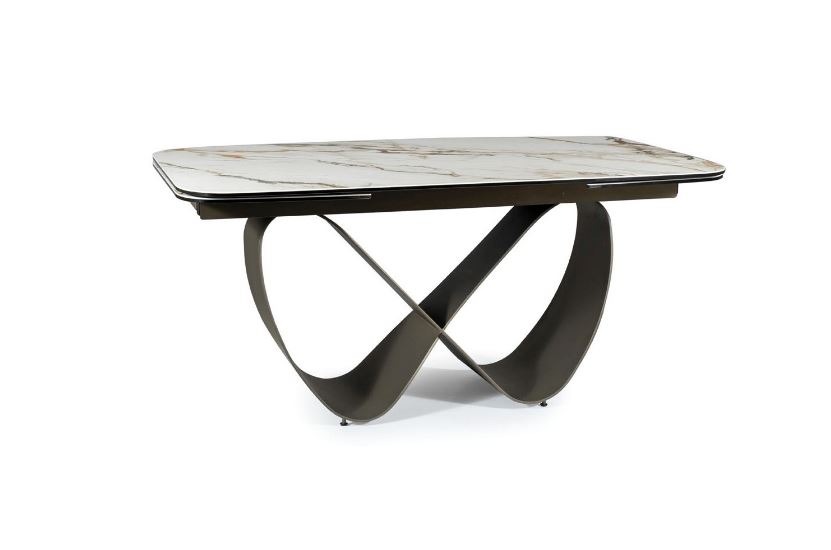 Stůl jídelní rozkládací amber bianco INFINITY CERAMIC