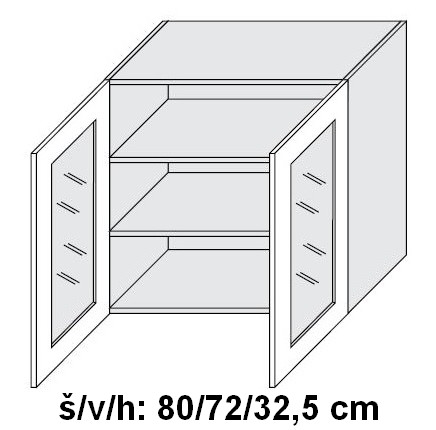 Kuchyňská skříňka horní SIGNUM INDIGO W3S/80 čiré - lava