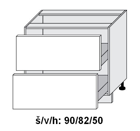 Dolní skříňka se zásuvkami OPTIMUM BÍLÁ 90 cm                                                                                                                                                          