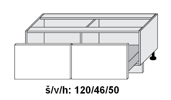 Dolní skříňka se zásuvkami BONN STONE GREY 120 cm