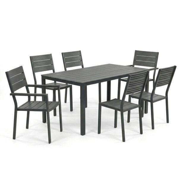 Zahradní sestava 1+6 šedá AZS-B1656 GREY