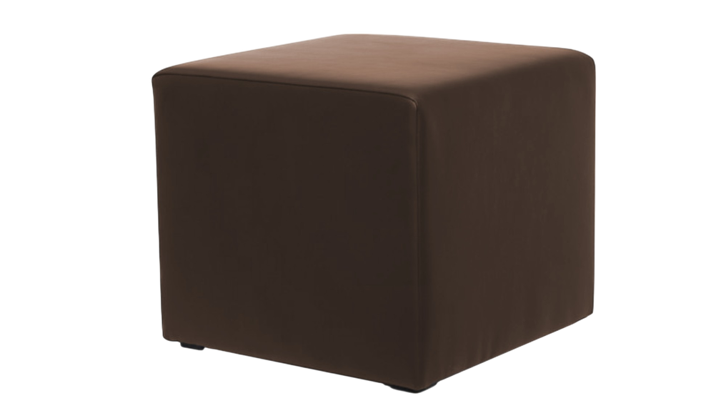 Taburet ekokůže hnědý KOSTKA