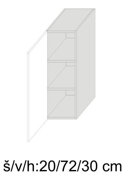 kuchyňská skříňka horní SIGNUM BÍLÁ W2/20 - bílá alpská