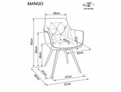 Židle jídelní otočná šedá MANGO VELVET