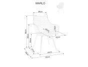 Židle jídelní s opěrkami šedá MARLO VELVET