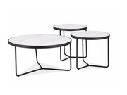 Set konferenčních stolků bílá/černá DEMETER