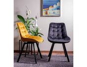 Židle jídelní otočná žlutá MONTI VELVET