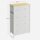 Komoda 5 zásuvek bílá  AUK-E1051 WT