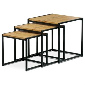 Sada stolků konferenčních Dub Divoký/černý lak AF-3003 OAK