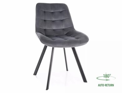 Židle jídelní otočná šedá MONTI VELVET