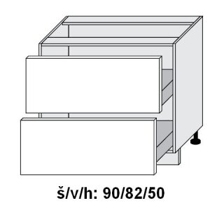 Dolní skříňka se zásuvkami OPTIMUM BÍLÁ 90 cm                                                                                                                                                          