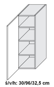 Kuchyňská skříňka horní SILVER+ DUB ARTISAN W4/30 - bílá alpská