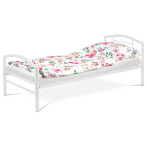 Postel jednolůžková kovová bílá BED-1900 WT
