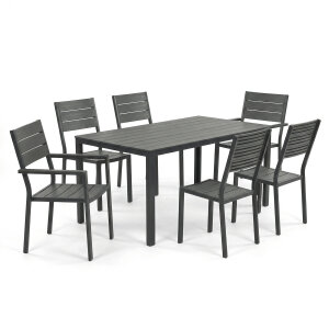 Zahradní sestava 1+6 šedá AZS-B1656 GREY