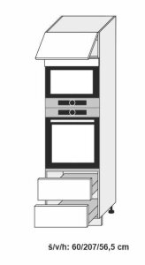 Dolní skříňka vysoká SILVER+ FRESCO ANTRACIT 60 cm